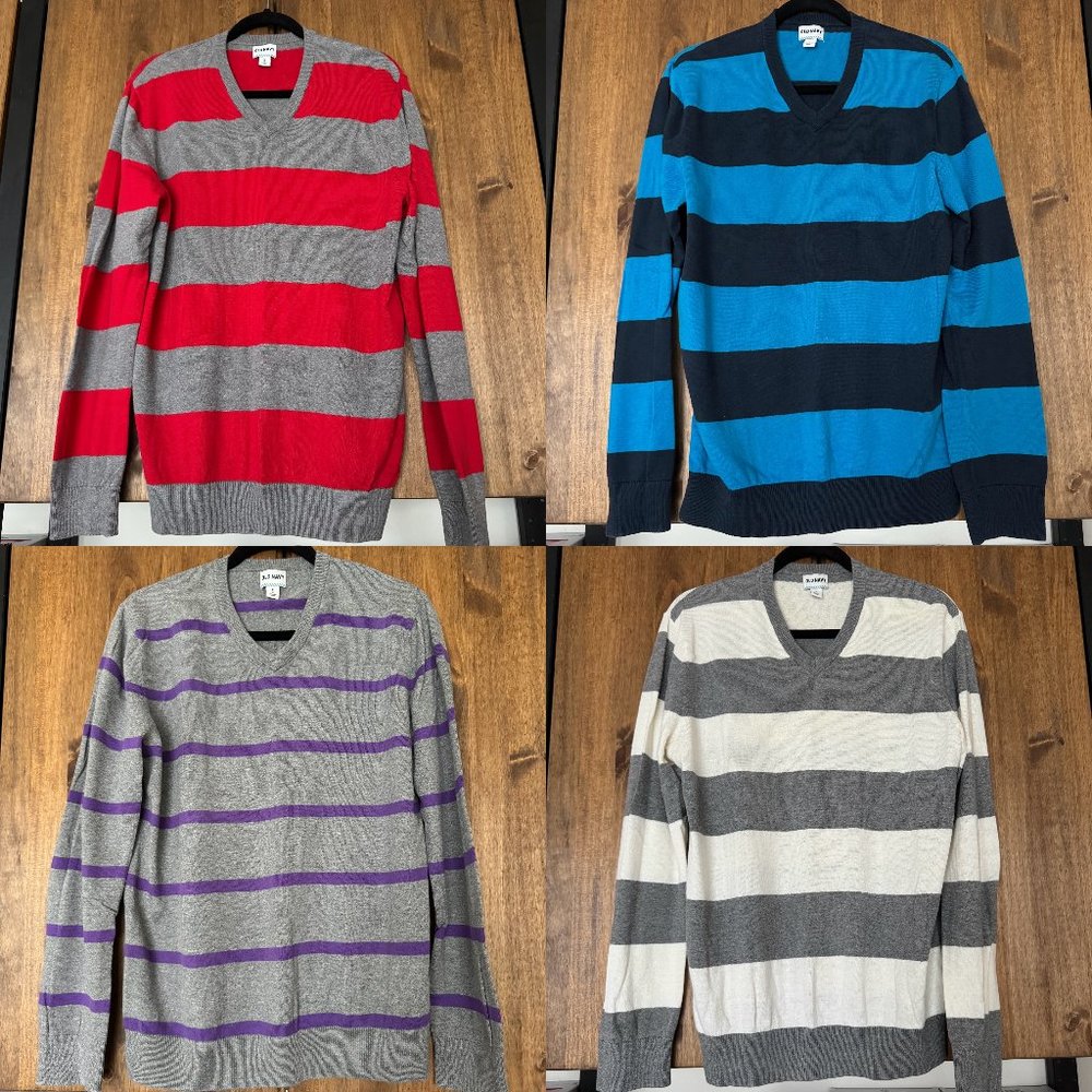 Bundle of 4 Old Navy V-neck Stripe sweaters
